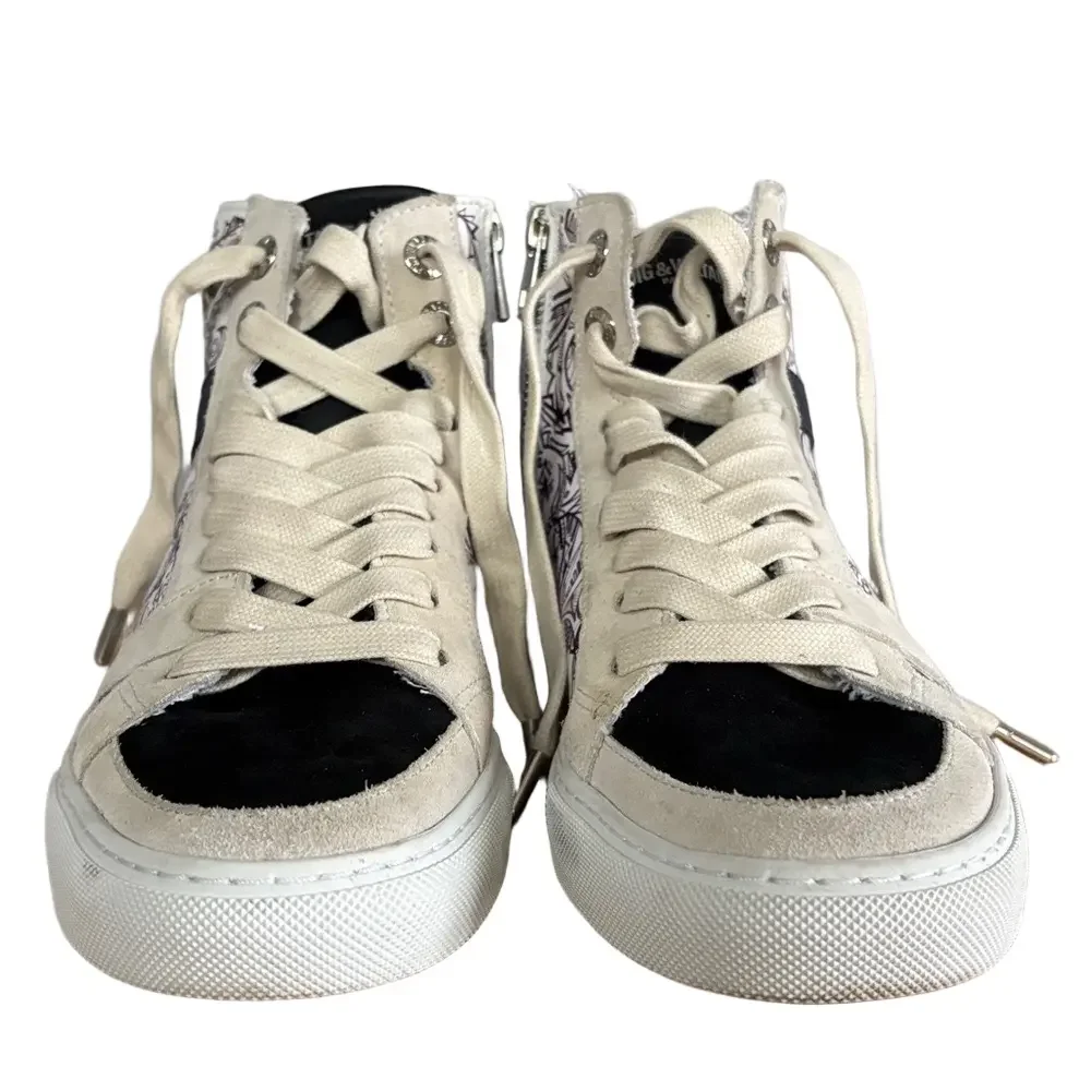 Zadig & Voltaire High Top Sneakers Leather & Snake Streetwear Y2K Grunge
